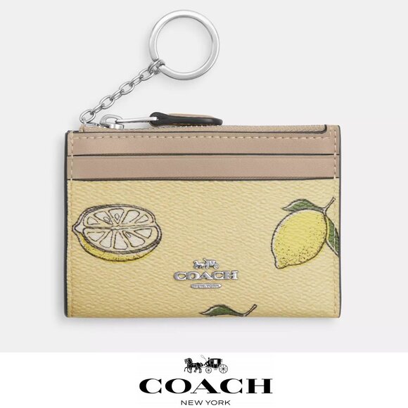🍋Coach Mini Skinny Id Case With Lemon Print - Picture 1 of 6